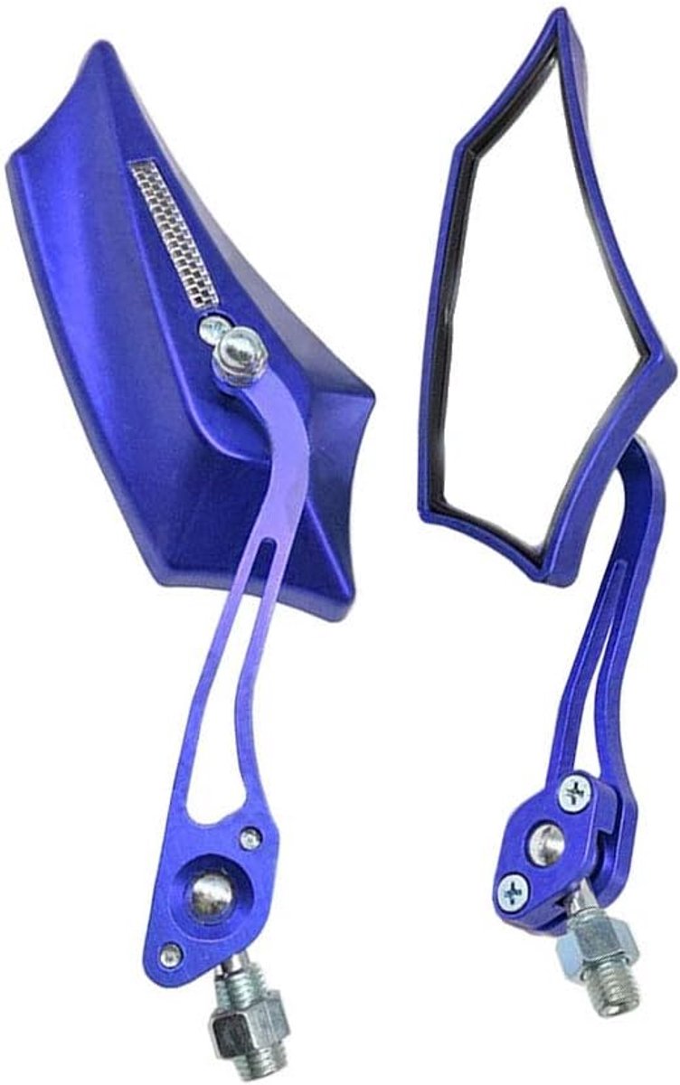 2 Stuks Motorfietsspiegels Blauw Universele Motorfiets