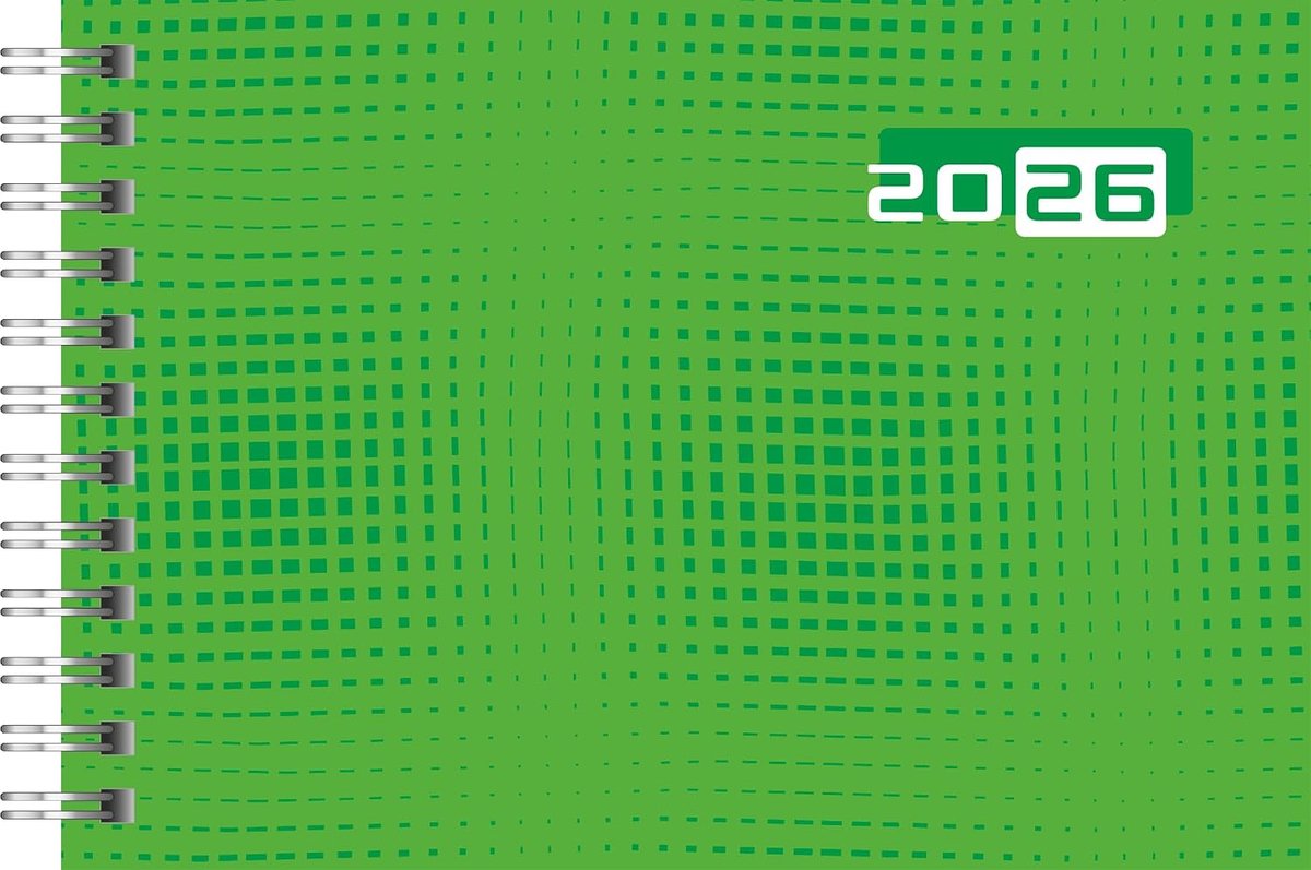 Zakagenda A6 liggend - papier - groen - overzichtelijk plannen - ShopVlot