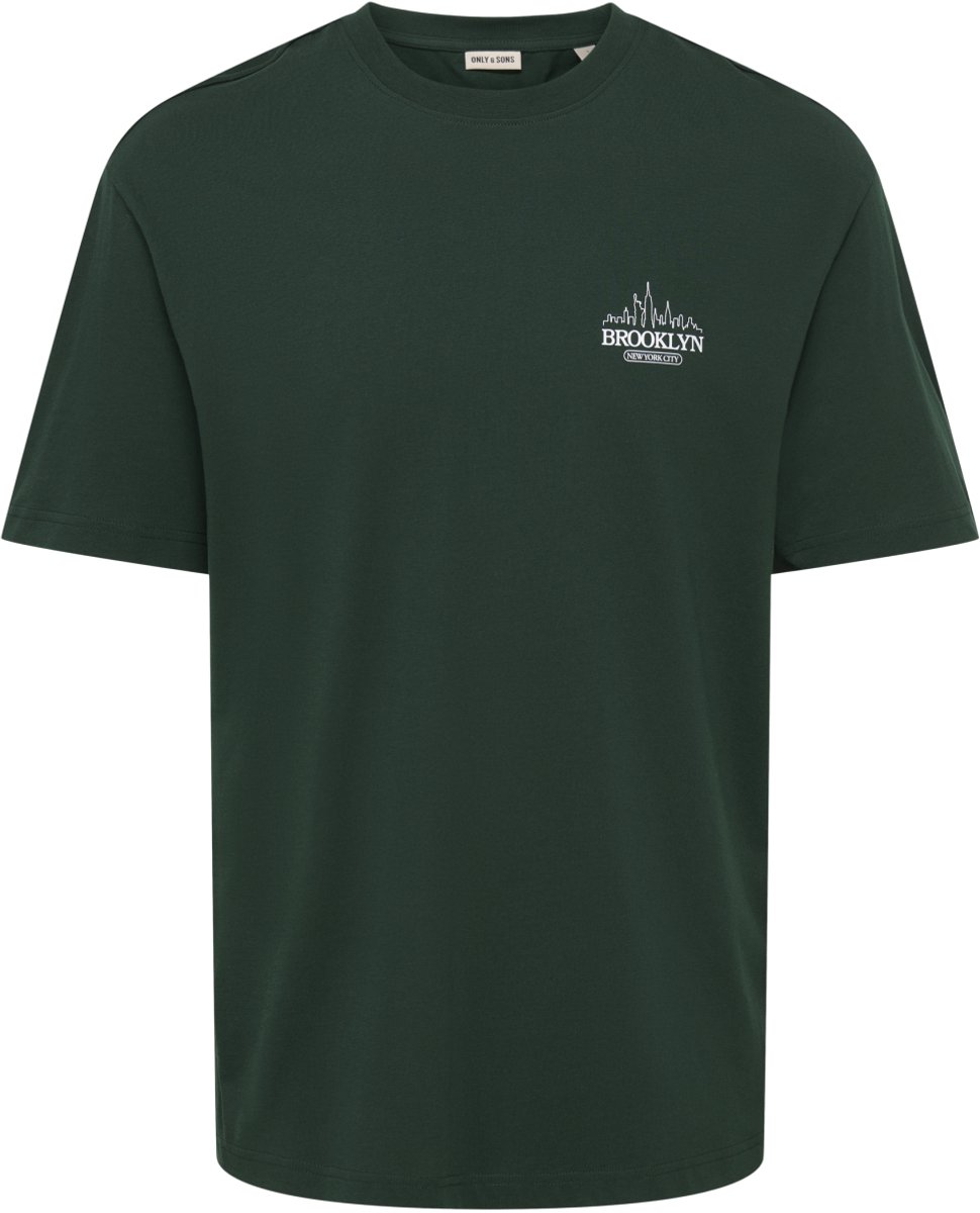 Only & Sons T-shirt Onsaxel Brooklyn Rlx Ss Tee 22039599 Pine Grove/brooklyn Mannen Maat - M
