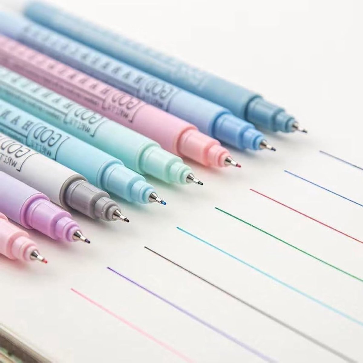 SnelShoppen - Set van 8 viltstiften met fijne punt 0.38 mm, gekleurde pennen voor schrijven, tekenen, notities, bullet journal, precisie en detailwerk