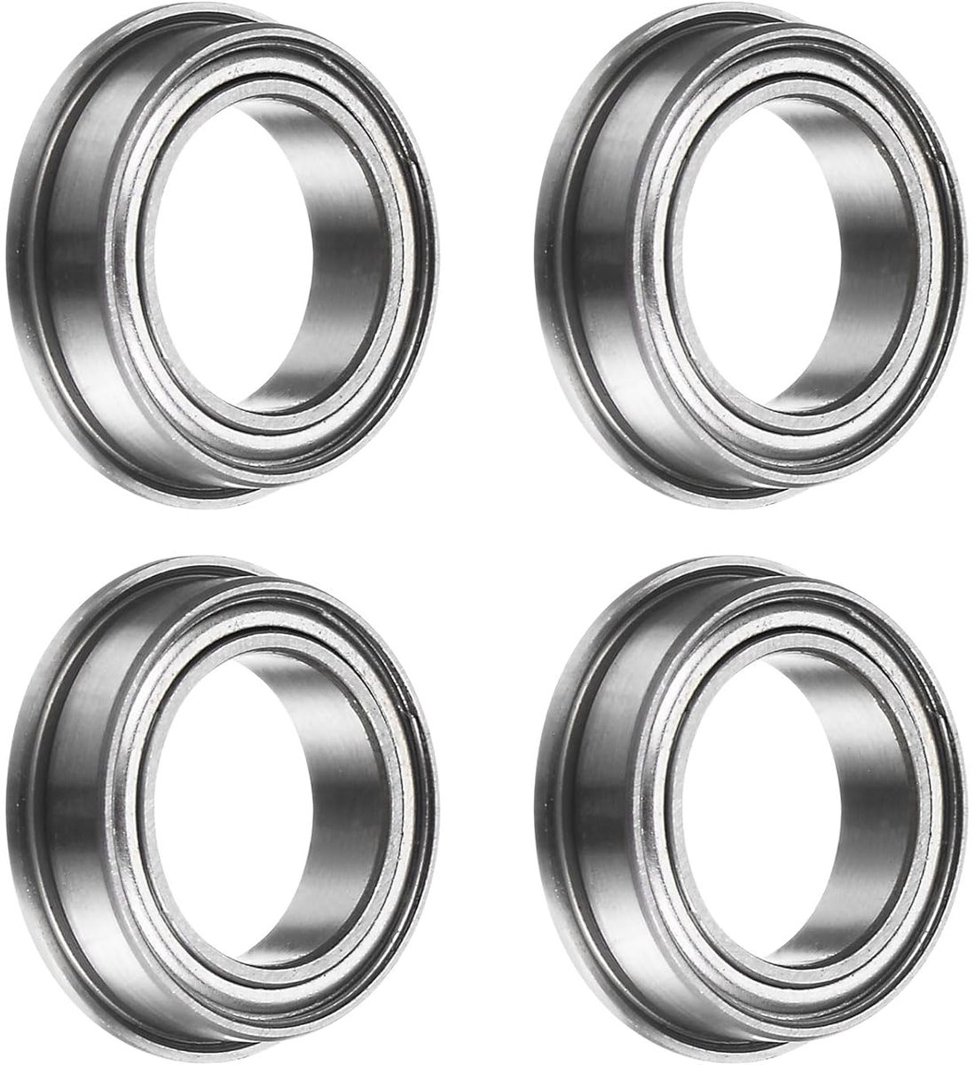 Lagers, 4 stuks, 10 x 15 x 4 mm, chroomstaal, dubbel afgeschermd