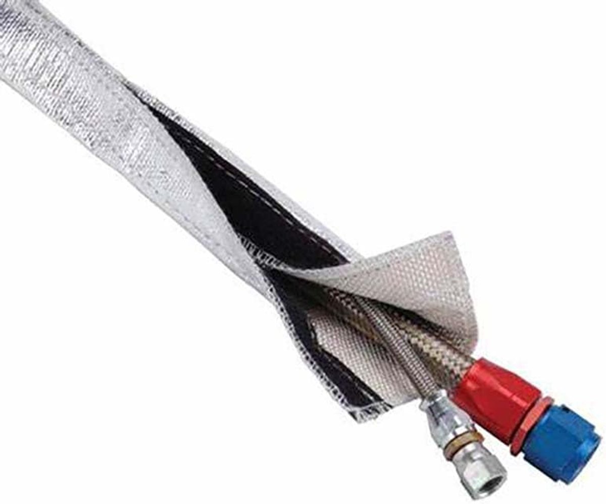 1 m aluminium titanium hittebeschermingsslang ID 20 mm klittenbandsluiting heat sleeve thermische isolatie isolatieslang kabelbescherming op 550 °C (15 mm)