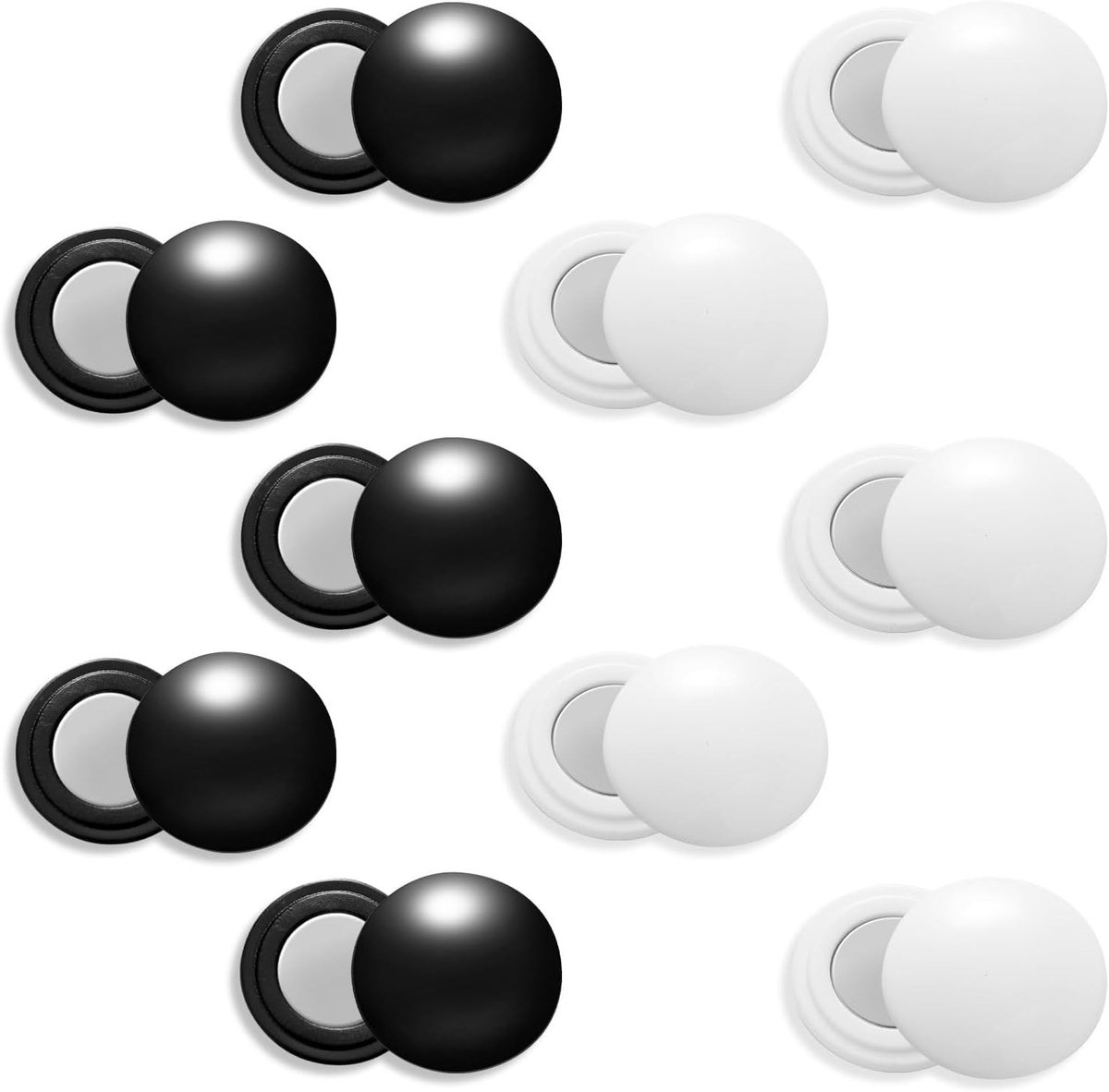Allecto - Race-Startnummerclips - Marathon-Racenummerhouder - Magnetisch - Startnummergespen - Race-Startnummerbevestiging - Hardlopers Triatlon Hardlopen Fietsen - Wit Zwart 10 Paar Magnetische Startnummerclips.