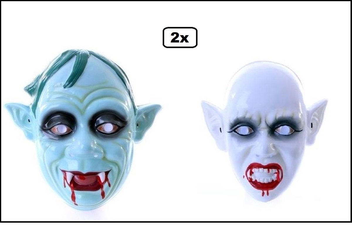 2x Zombie masker walking dead - Pa en Ma - Horror Halloween scary fun
