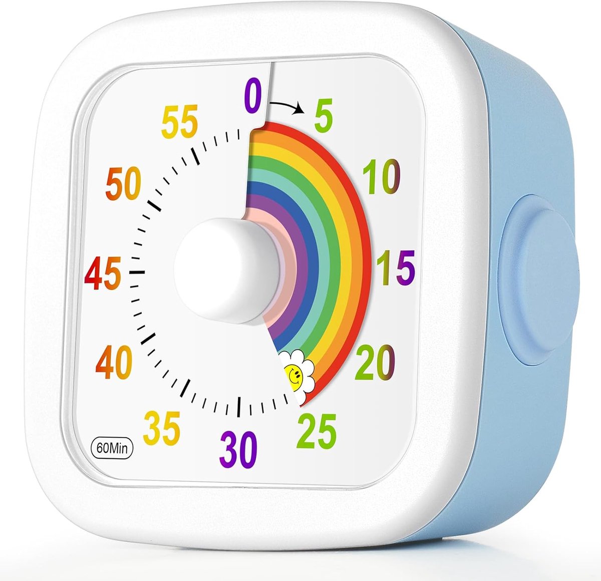Thijox - 60 Minuten Visuele Timer Kinderen - Silent Countdown Timer met Regenboog Patroon - Bureau Timer voor Klaslokaal, Keuken, Fitness - Ideaal voo