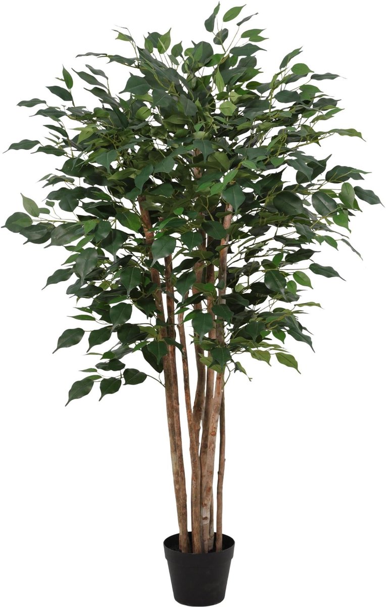 Trendyplants - Kunst Ficus Benjamina - Treurvijg - Kunstplant - Hoogte 150cm - Potmaat Ø18cm