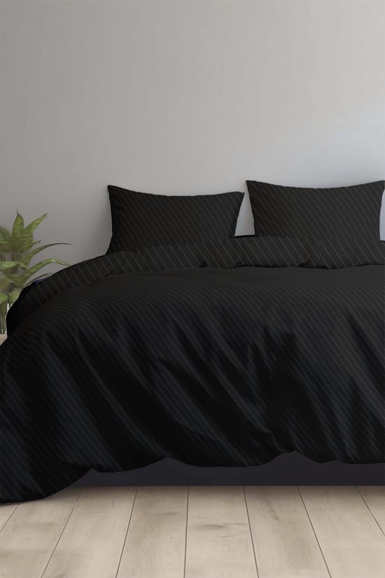 Dekbedovertrek 100% Katoen Premium - 240 x 220cm (Lits-jumeaux) - Jeans Black — afbeelding 4