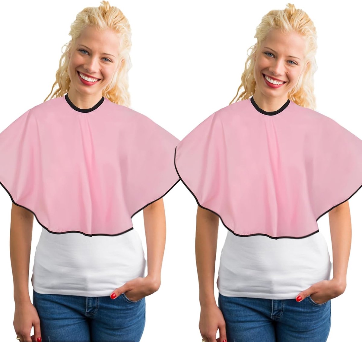 2 korte kapperscapes, kapperssjaal, nylon sjaal, waterdichte