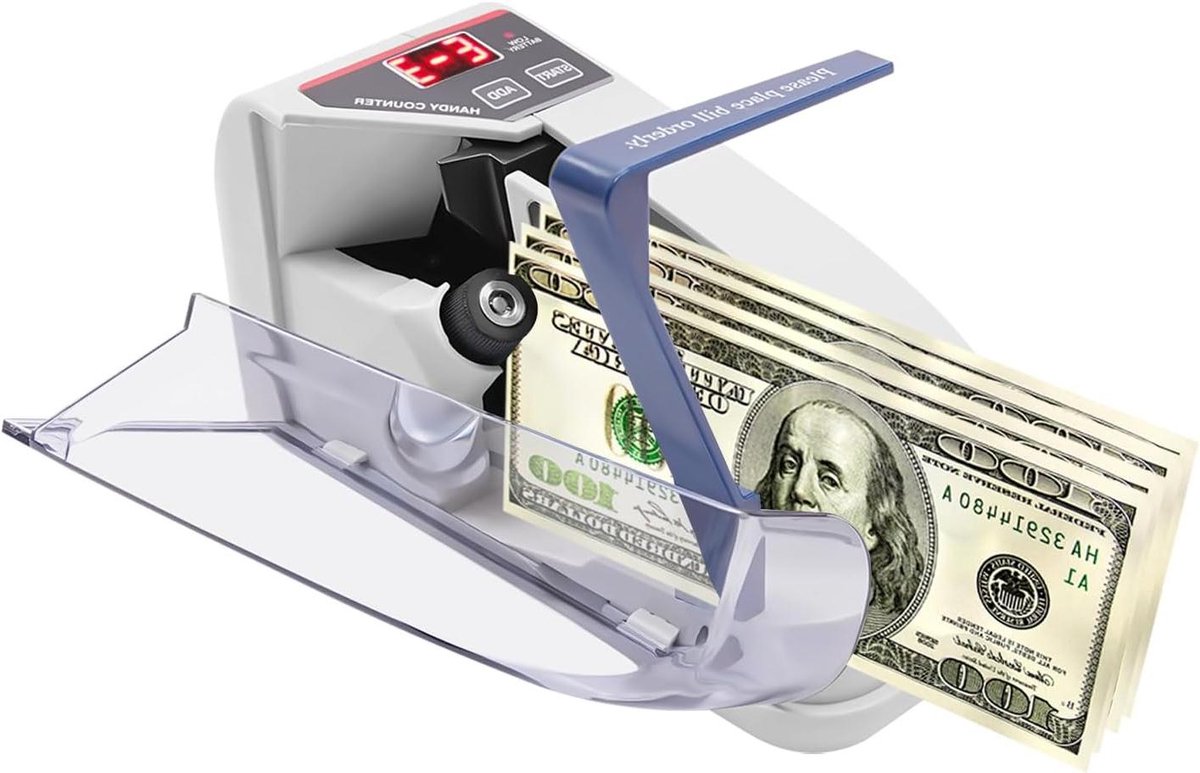 Geldtelmachine - Bankbiljet Tellers - Geld Tellen - Hoge Snelheid - 600 Vel/Min - Wit