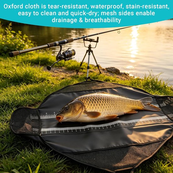 Afhakmat vissen 120 x 65 cm - waterdicht en oprolbaar - met handgrepen en weegschaal - efficiënt vissen vervoeren - SnelShoppen — afbeelding 3