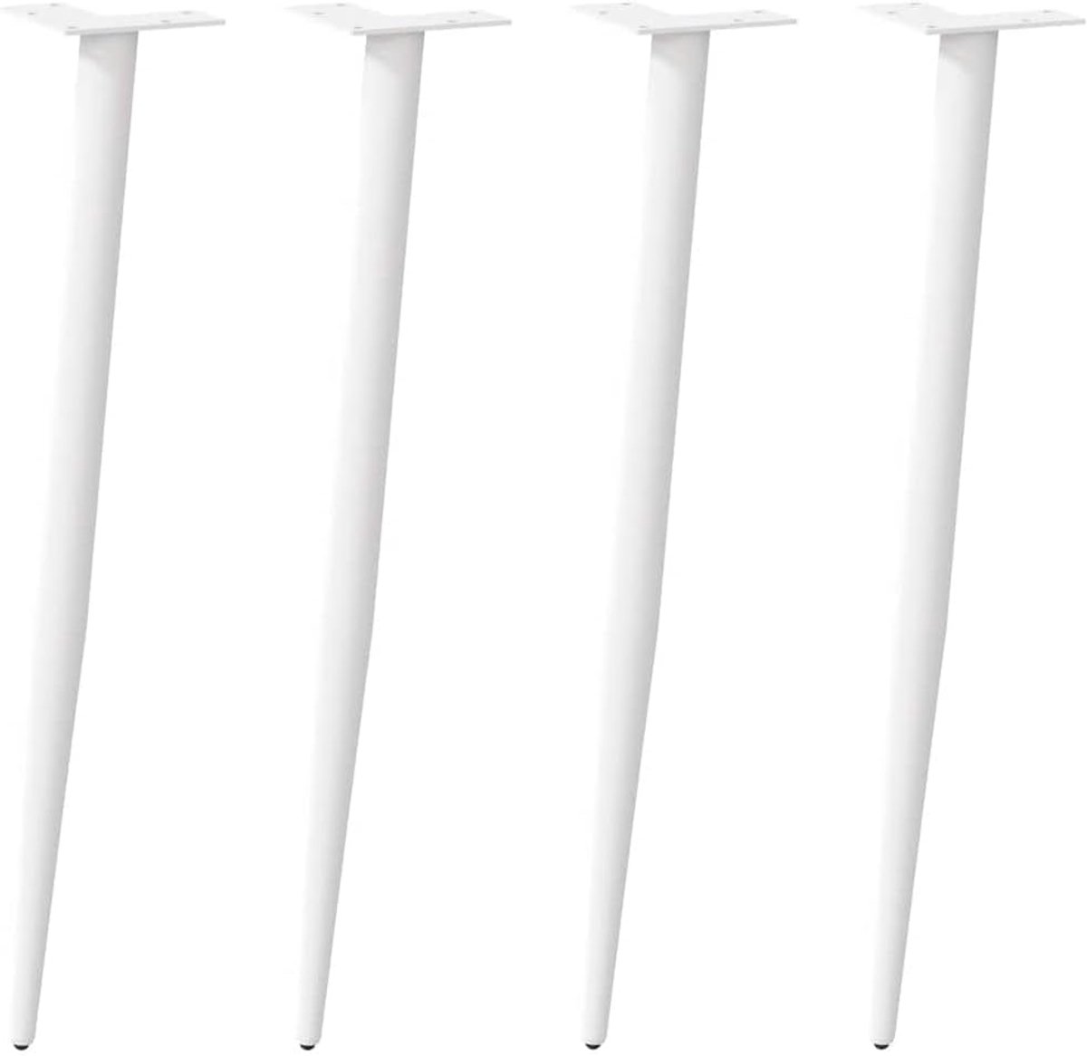 Poten van gepoedercoat staal, 72-73 cm, wit, met verstelbare