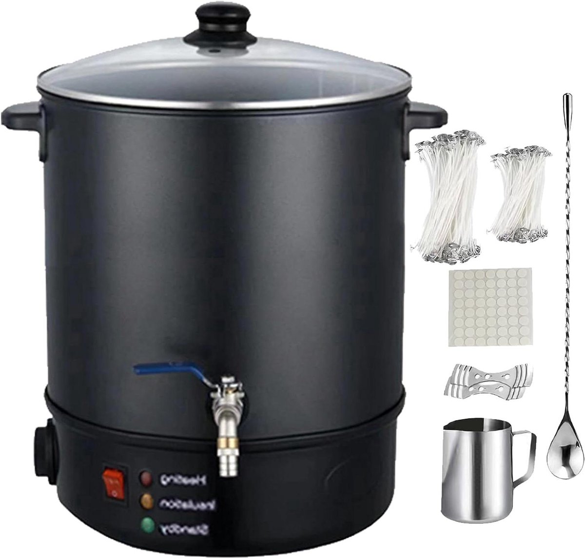Elektrische Wax Smelter - Smeltkroes Kaarsen - Kaarsen Maken - Precisie Temperatuurregeling - 5L Capaciteit - Zilver
