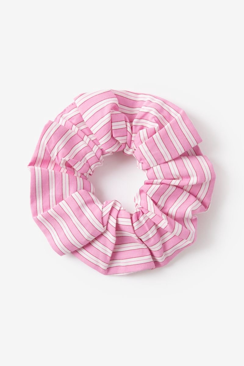 Sissy-Boy - Lichtroze gestreepte scrunchie