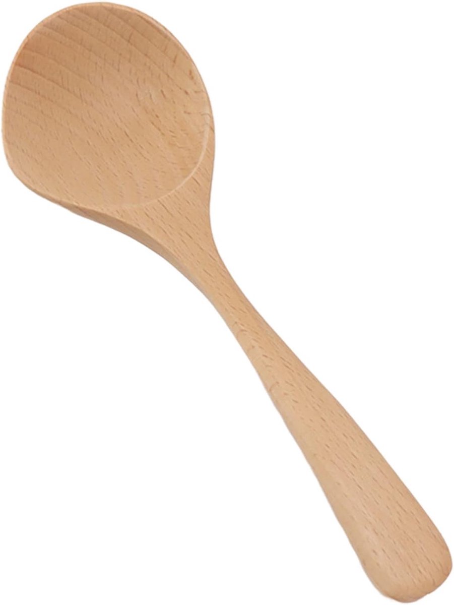 SnelShoppen - Houten Soeplepel, Kooklepel met Lange Handgreep, Serveerlepel voor Tasting en Dineren, Beuken Hout, Ideaal voor Keuken en Restaurant
