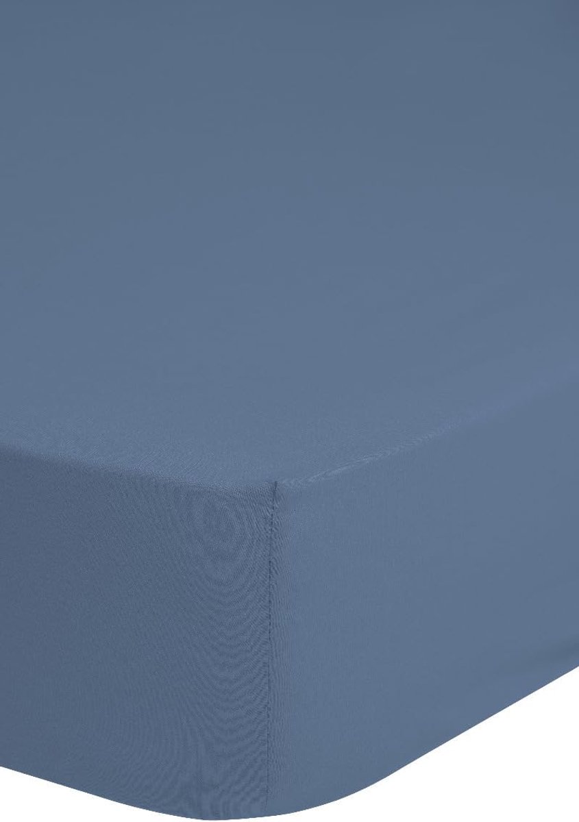 SnelShoppen - Hoeslaken Jersey Katoen Stretch 30cm Hoge Hoek - Blauw 180x220cm - Ideaal voor Bedden, Comfortabel en Wasbaar