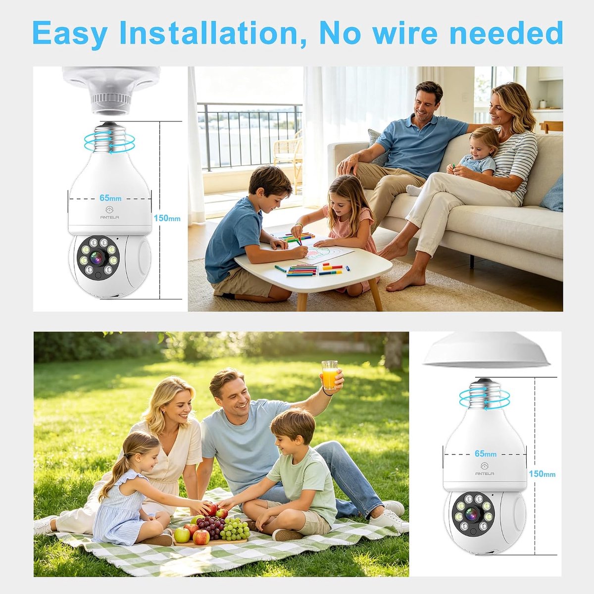 ANTELA 3MP 2K WiFi-Bewakingscamera voor Binnen - ShopVlot