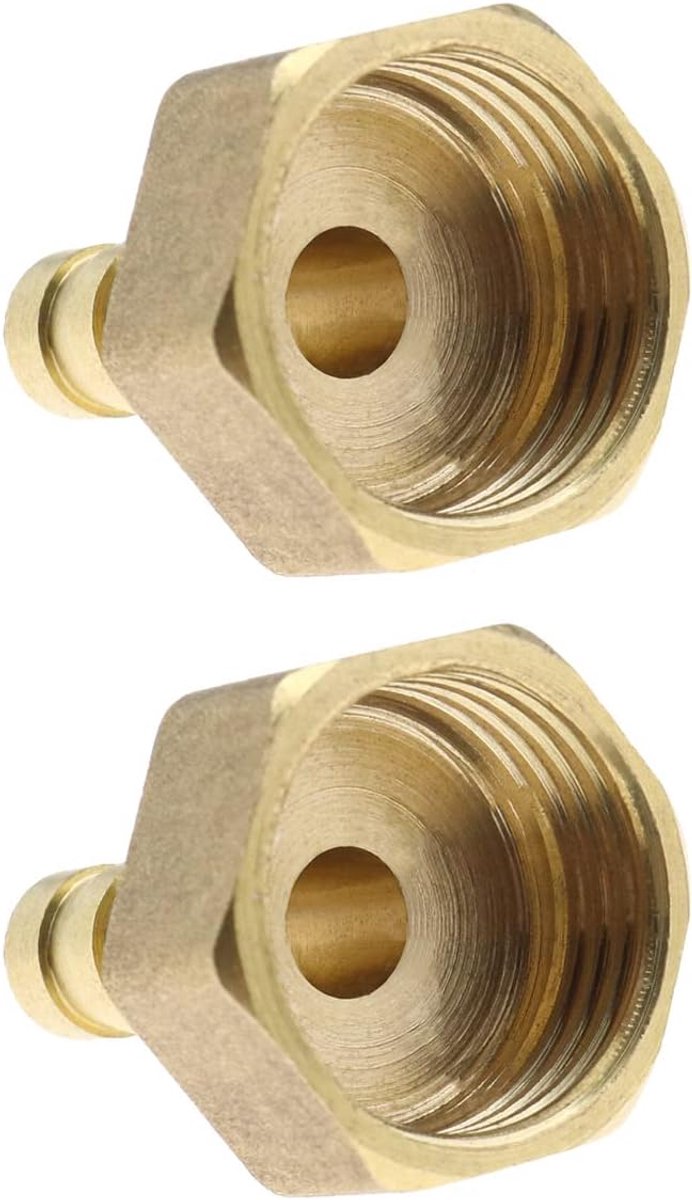 SnelShoppen - 2 stuks 8mm naar 1/2 inch BSP vrouwelijke schroefdraad koppelstukken messing slangverbinder adapter voor brandstof lucht gas water olie