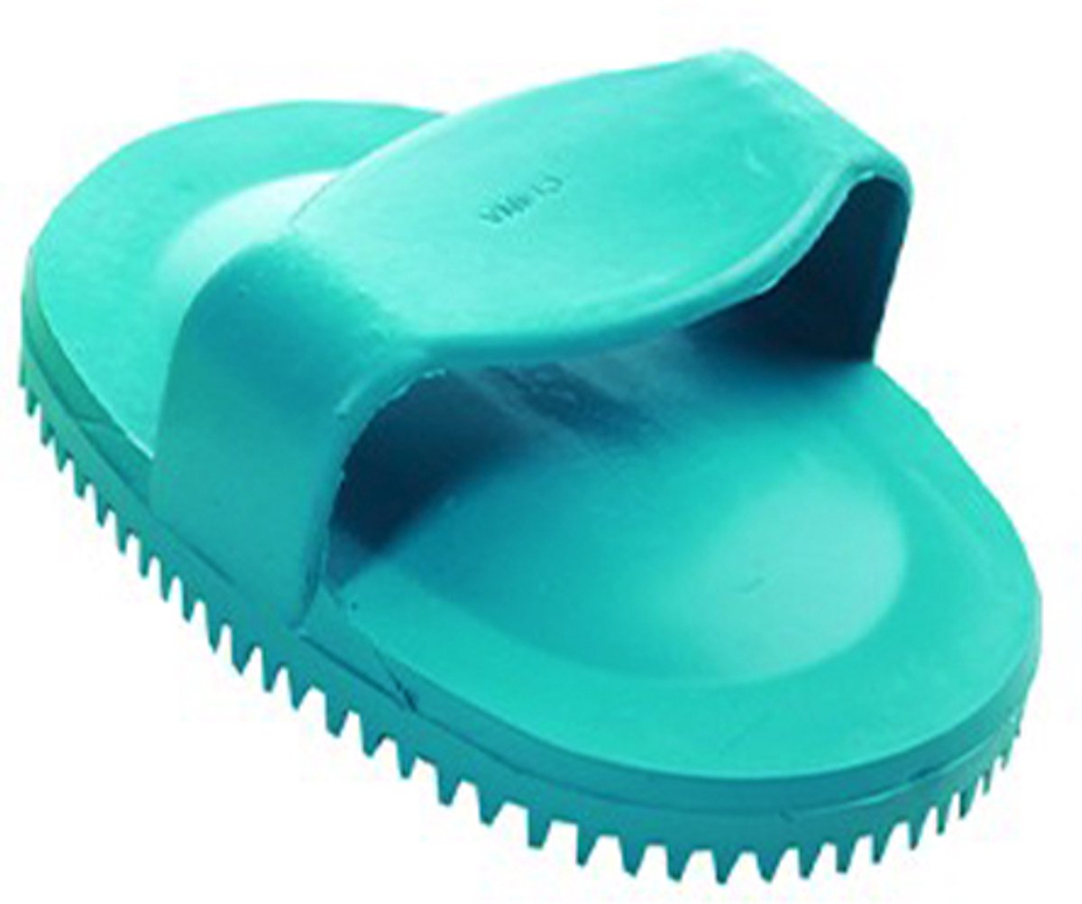 Flamingo - rubberen borstel - massageborstel voor honden - BUDHA - BLAUW - RUBBEREN GROOMING BRUSH - helpt voor een goede bloedcirculatie