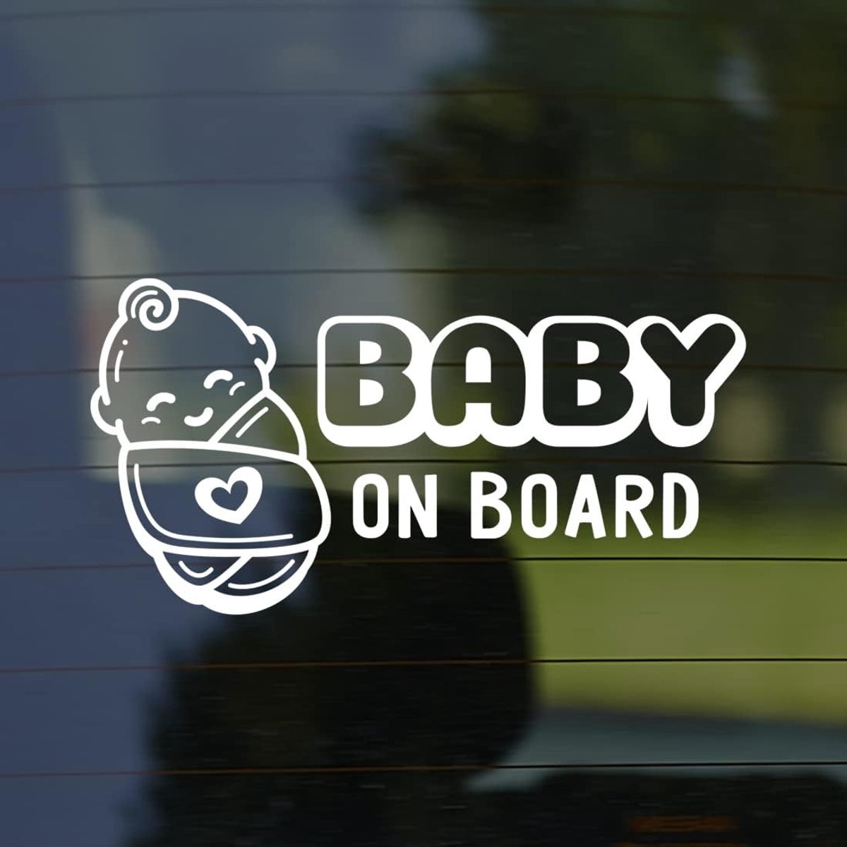 Vinyl autoraamsticker Baby on Board - weerbestendig - veilig voor kinderen - eenvoudig aan te brengen - ShopVlot