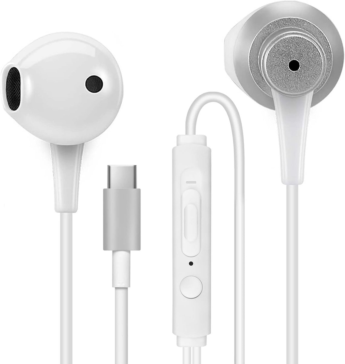 SnelShoppen - USB Type-C Hoofdtelefoon TH4 met Geluidsisolatie, Duidelijke Geluid en Krachtige Bas - Wit - Ideaal voor Muziekapparaten
