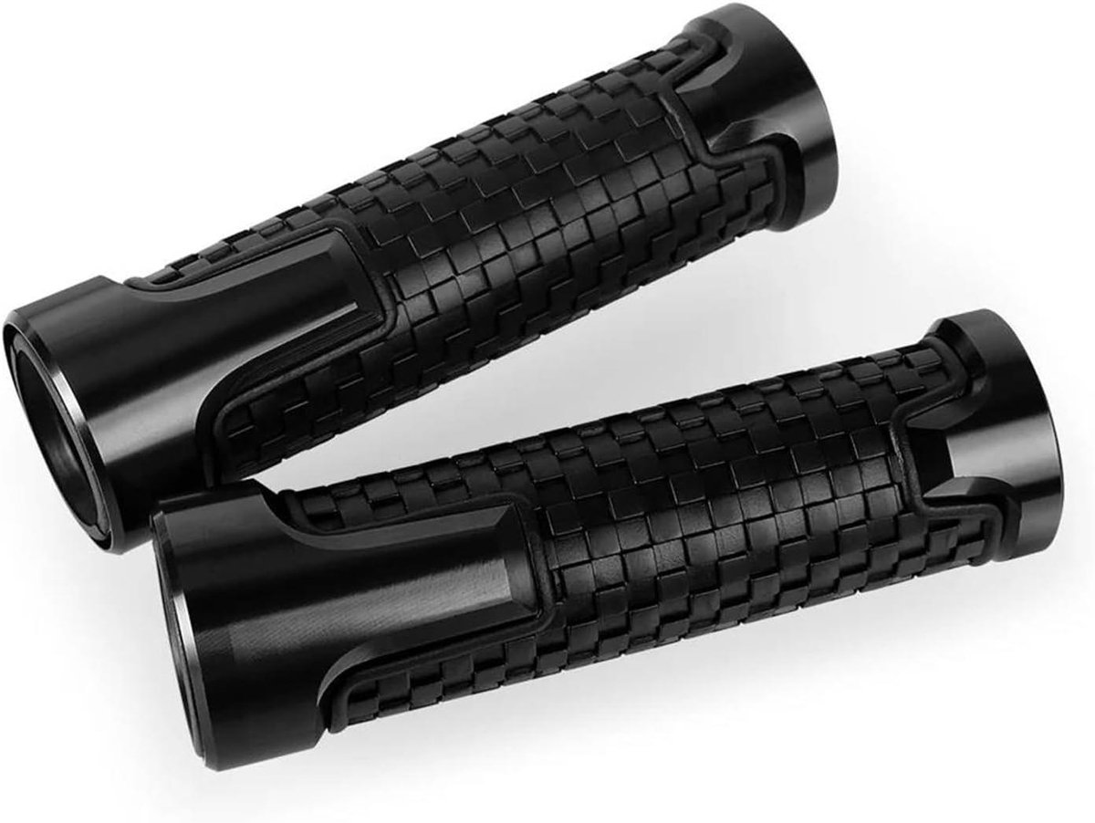 Stuurgrepen en Uiteinden - Handvatten Motorfiets - Motor Bescherming - Aluminium Rubber - 7/8 inch en 1 inch - Zwart