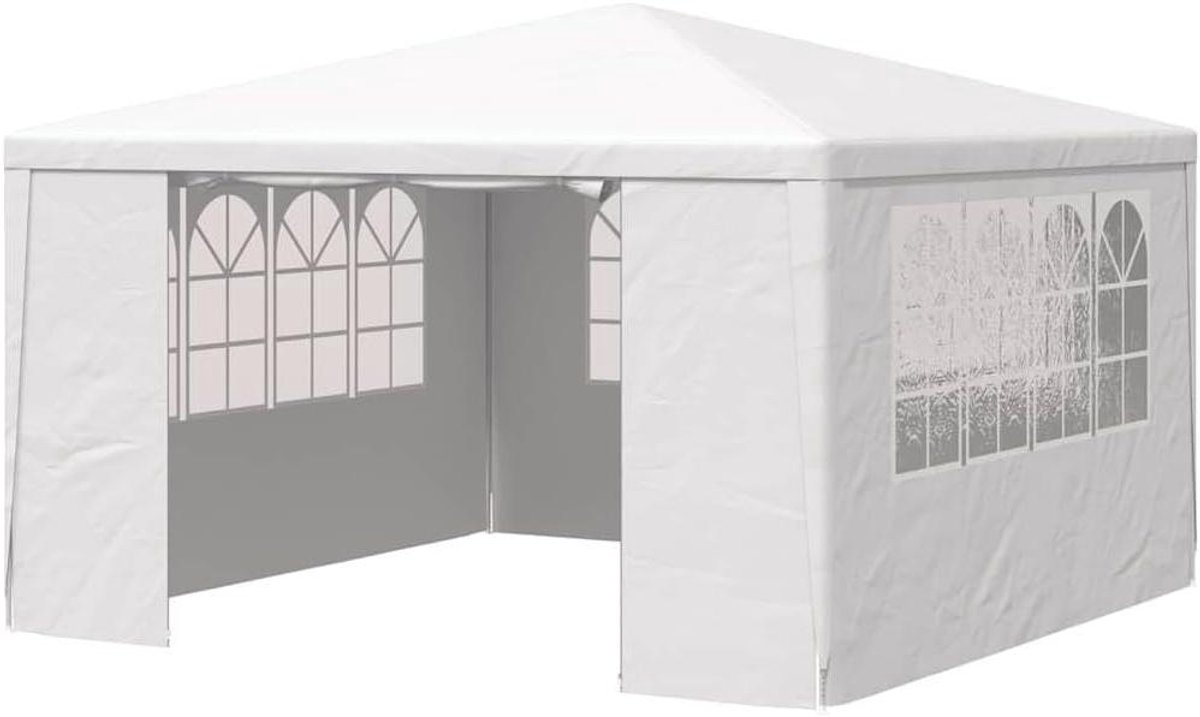 Tuinpaviljoen - Partytent - Feestelijke bijeenkomsten - Stabiel roestvrij staal - 4 x 4 m - Wit