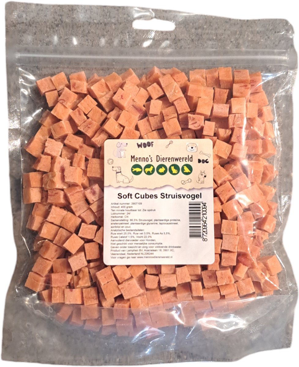 Soft cubes struisvogel 400 gram