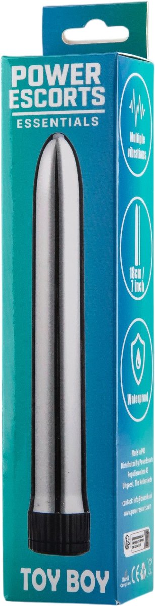 Power Escorts Toy Boy Zilveren Gspot En Clit Vibrator 18 cm - BR61