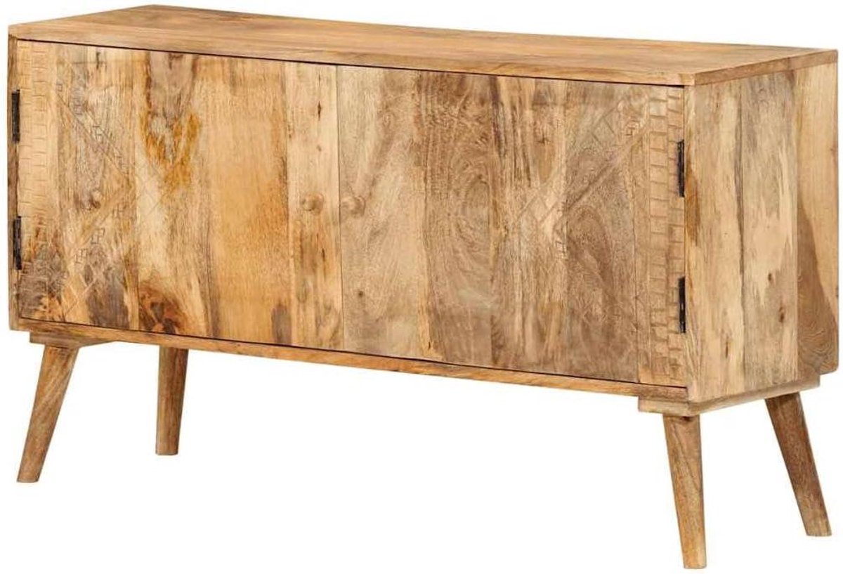 Dressoir Mangohout - Commode Kast - Opbergen Woonkamer - Fijn Gesneden Patroon - 110 x 30 x 60 cm - Bruin