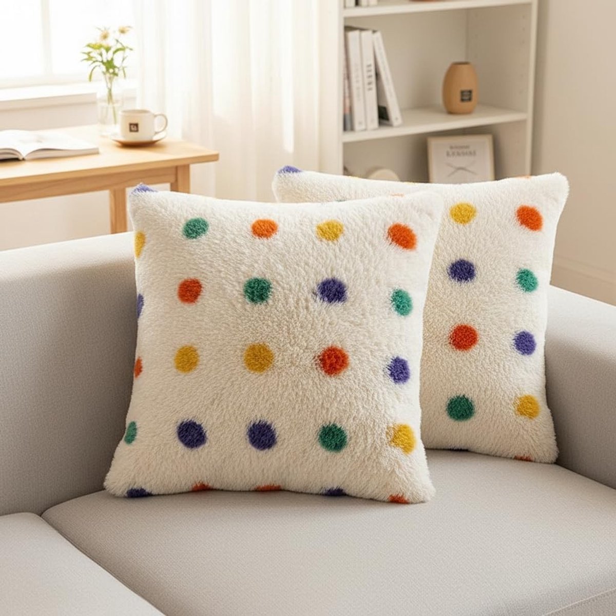 Kleurige kussenslopen in dopamine-stijl met regenboogpatroon, 45 x 45 cm, perfecte decoratie voor bank, slaapkamer of woonkamer, vrolijke en unieke accessoires voor een gezellig interieur