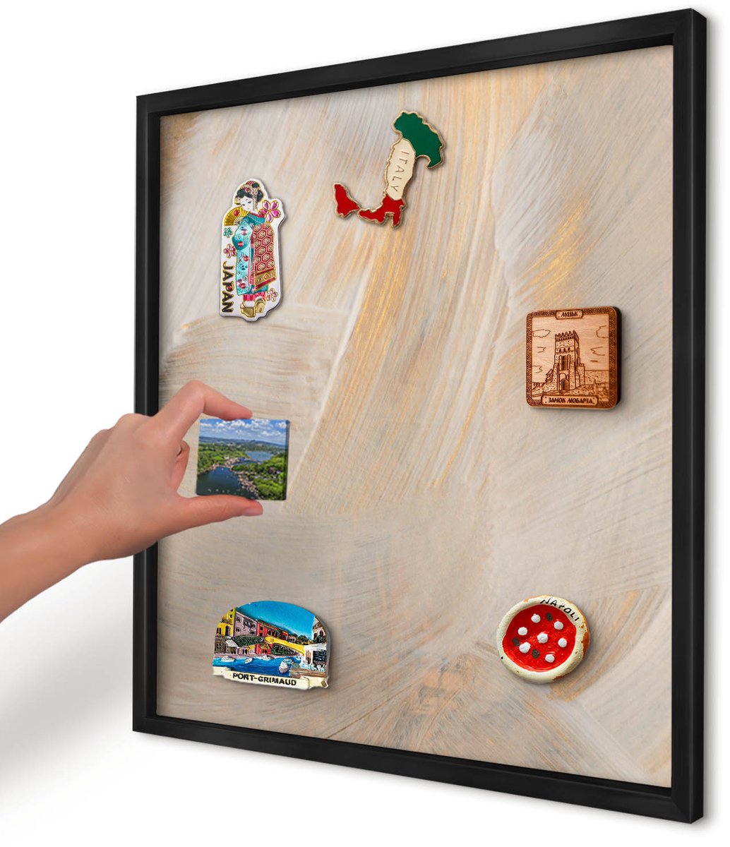 Artprintcave Romig Magneetbord mit Zwart Frame - 50x50 cm - Elegante Abstractie Notitiebord - Abstract Magneet Bord mit Frame - Abstractie