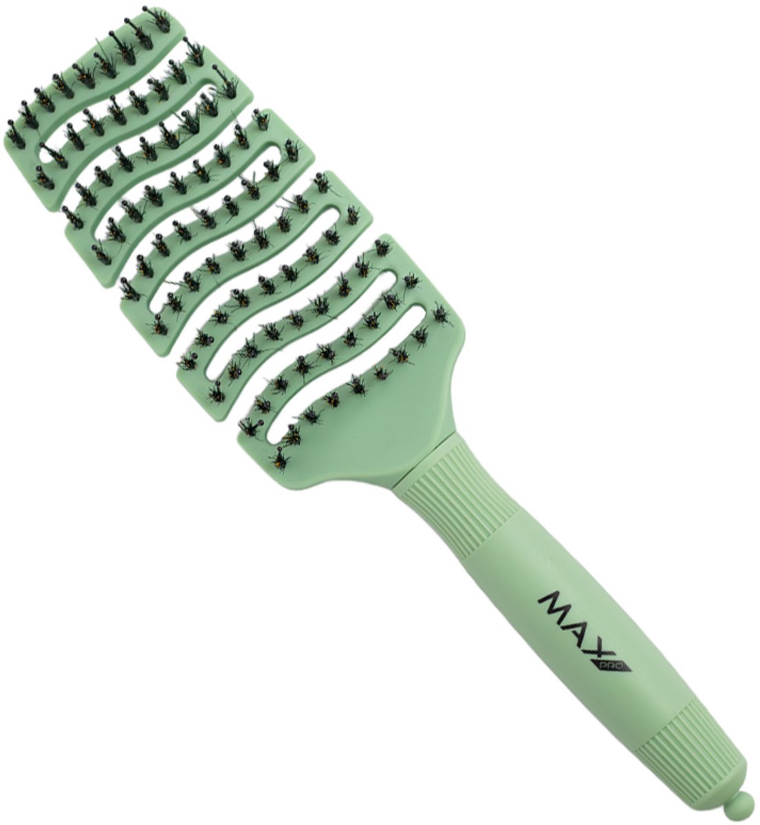 Max Pro Detangler Haarborstel Minty Glow - Antiklit - Haar borstel - Jongens en meisjes - Comb - Brostel - Zwijnenhaar borstel