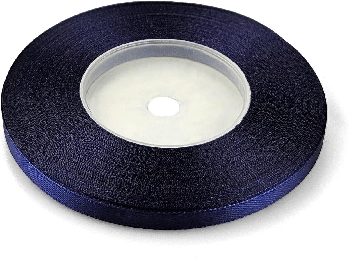 1 x satijnen lint nachtblauw 6 mm x 32 m voor knutselen bruiloft geschenk decoratie verpakking
