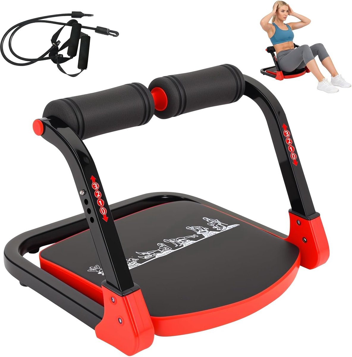 8-in-1 fitnessapparaat - opvouwbaar - tot 110 kg - ideaal voor thuis en kantoor - ShopVlot
