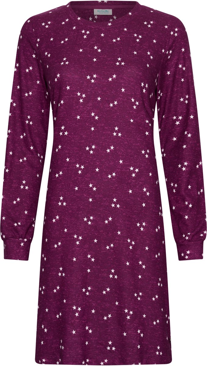 MyRebelle- Nachthemd - Starlight Magic - Fleece - Paars/Grijs - Maat 46