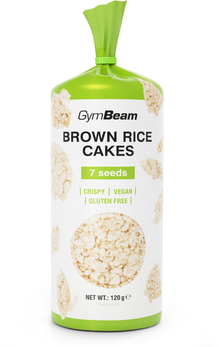 GymBeam Bruine rijstwafels 120 g 7 zaden