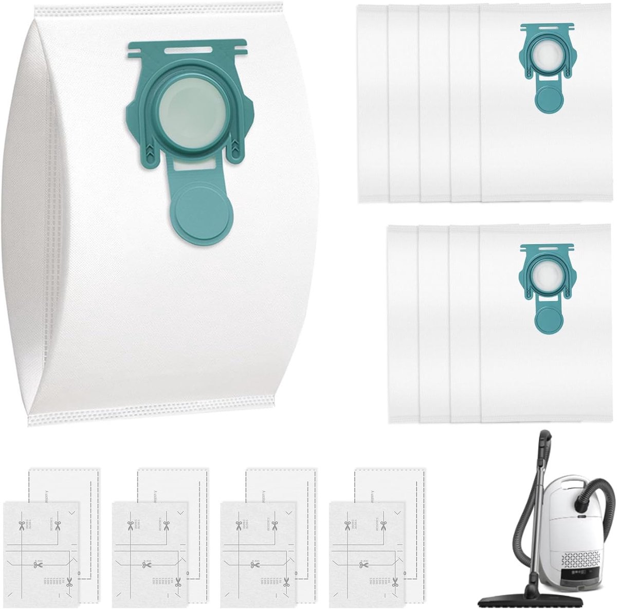Zakken 4 Filters Compatibel met Miele Guard L1, M1 S8380, S1, 3D Efficiency Zak voor Miele