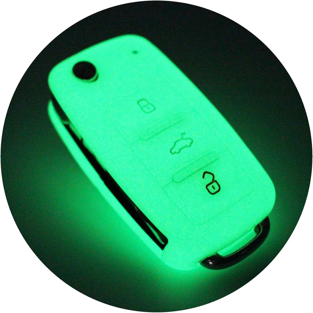 www. CoverYourKey .de Siliconen hoes voor autosleutels, afdekking voor 3 toetsen, VA-sleutel (Noctilucent)
