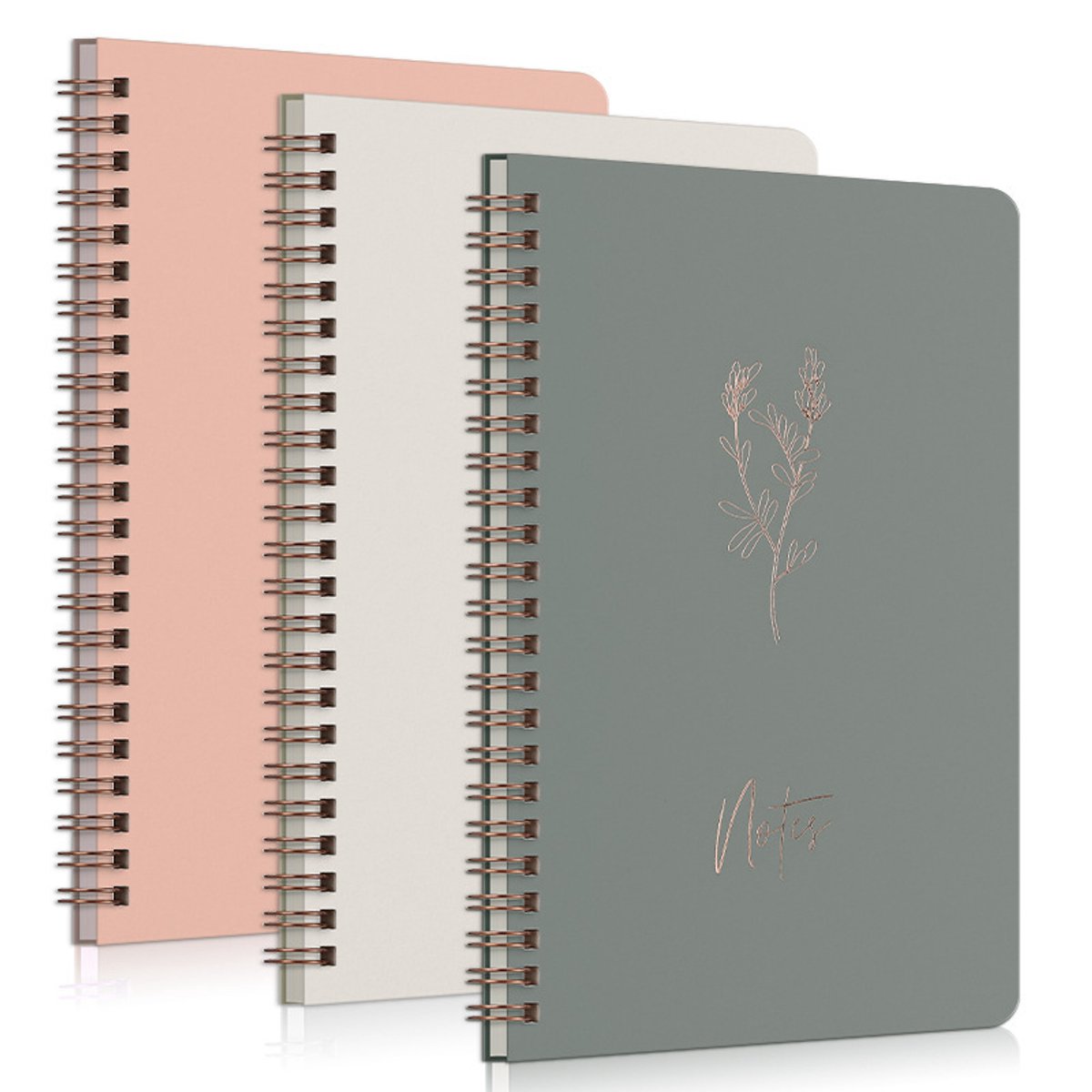 Spiraalnotitieboek - A5 Notitieboek - Set van 3 - 8x6 Inch - 60 vellen - voor School en Werk