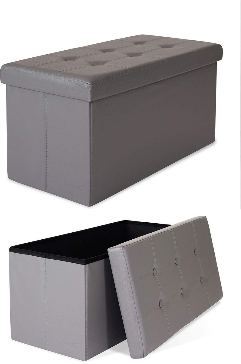 Omgoods - Tavora Vouwbare Opbergpoef - Kunstleder Max 300 kg