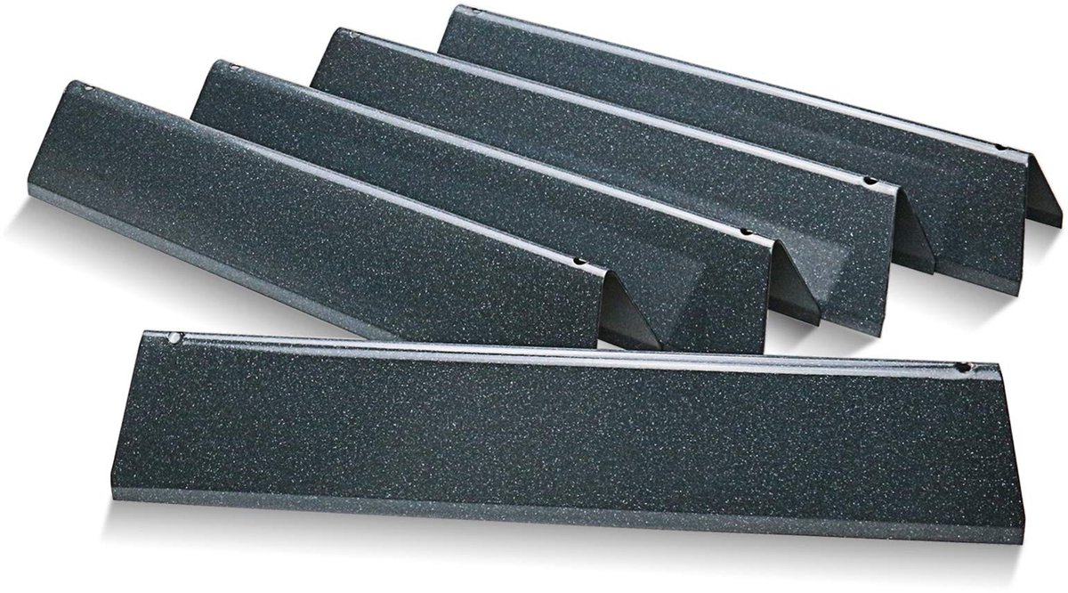 Omgoods- Flavorizer Bars - Set van 5 - Porselein Staal - Geschikt voor Weber Spirit 300-Serie - 38,9 x 6,4 cm - Duurzaam en zwaar - Grillroosters