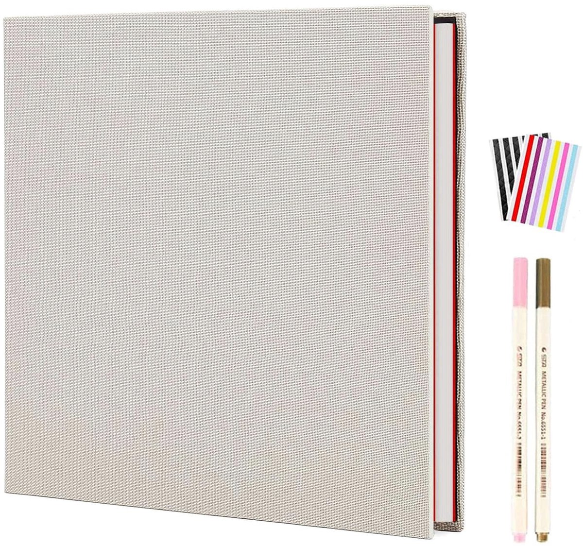 Omgoods - Zelfklevend Fotoalbum Scrapbook met Linnen Hardcover voor Herinneringen