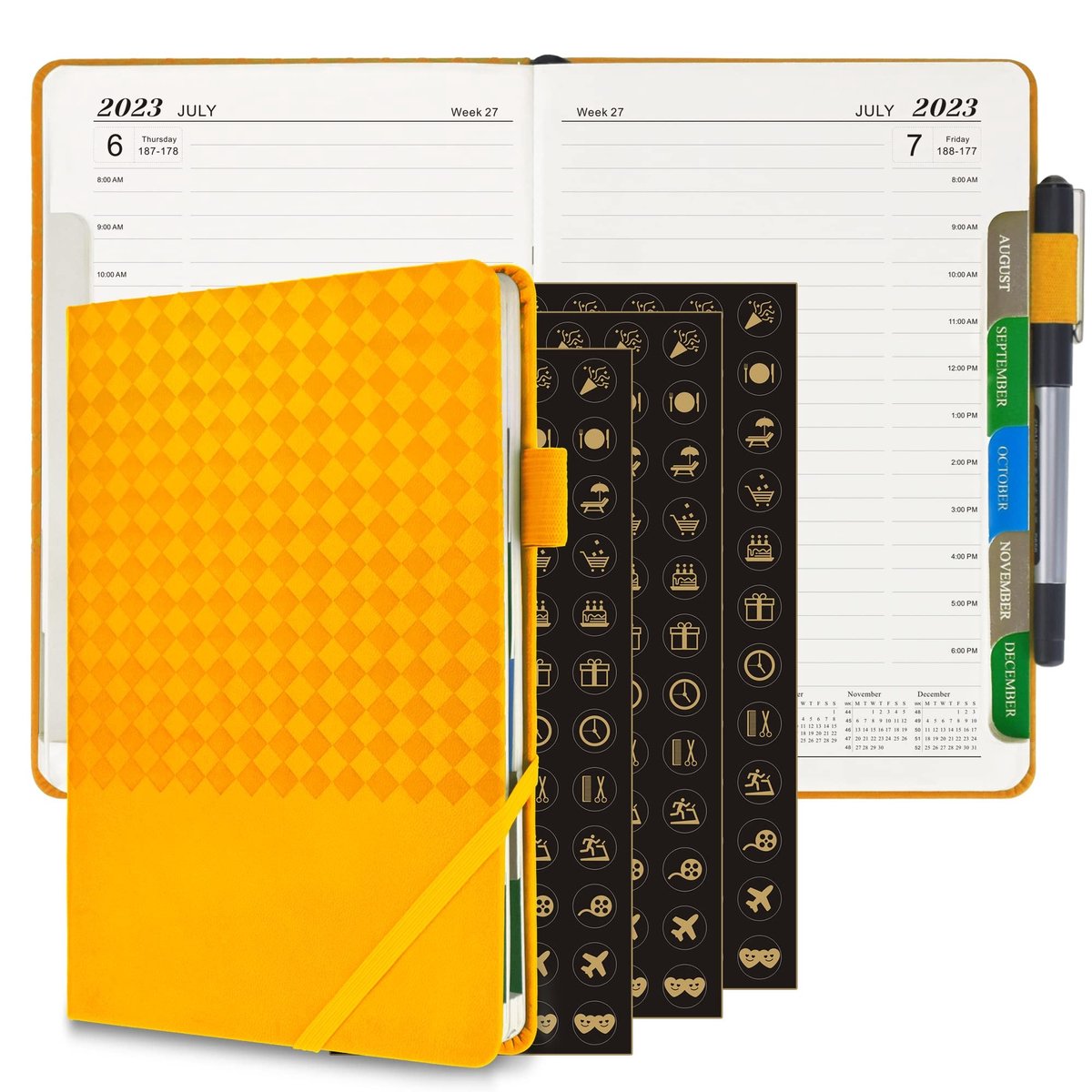 Omgoods - A5 2023 Planner in Oranje - Dagelijkse en Maandelijkse Planner