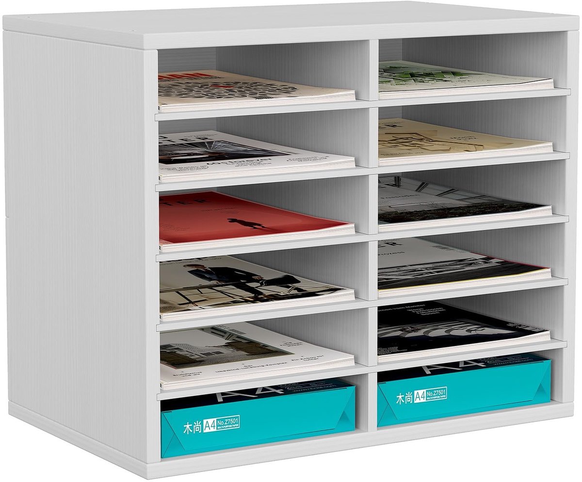 Omgoods - EasyPAG Wooden Desk 6 Layer File Tray - Organisatie voor Kantoor en Thuis