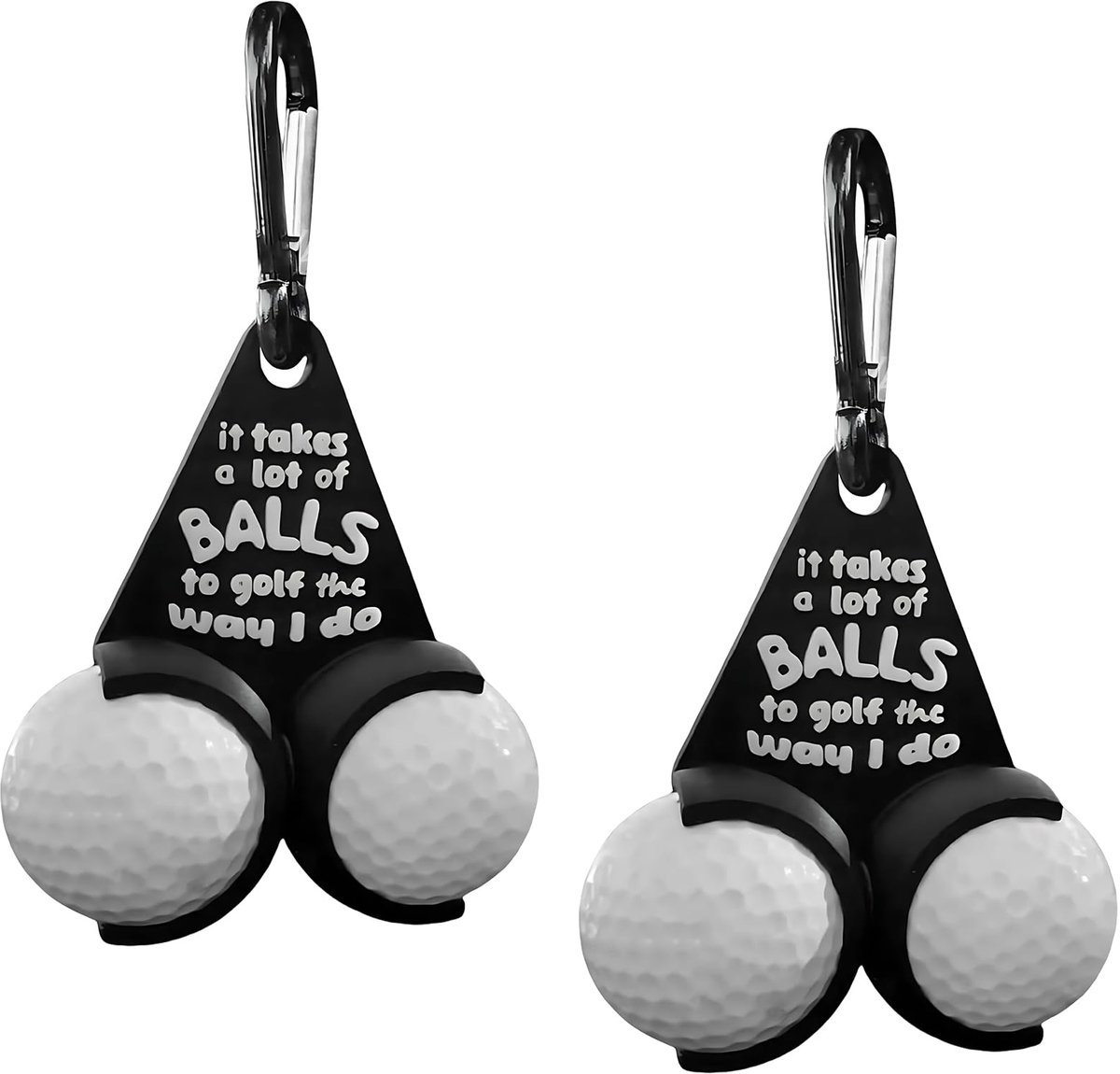 Namajunas - Golfballen houder voor twee ballen - 2 stuks - Golf accesoires - Golf training smaterialen - Draagbare - Golf accessoires voor heren & dames - Handig cadeau geschenk voor golfers - Voor golftas of riem - Zwart