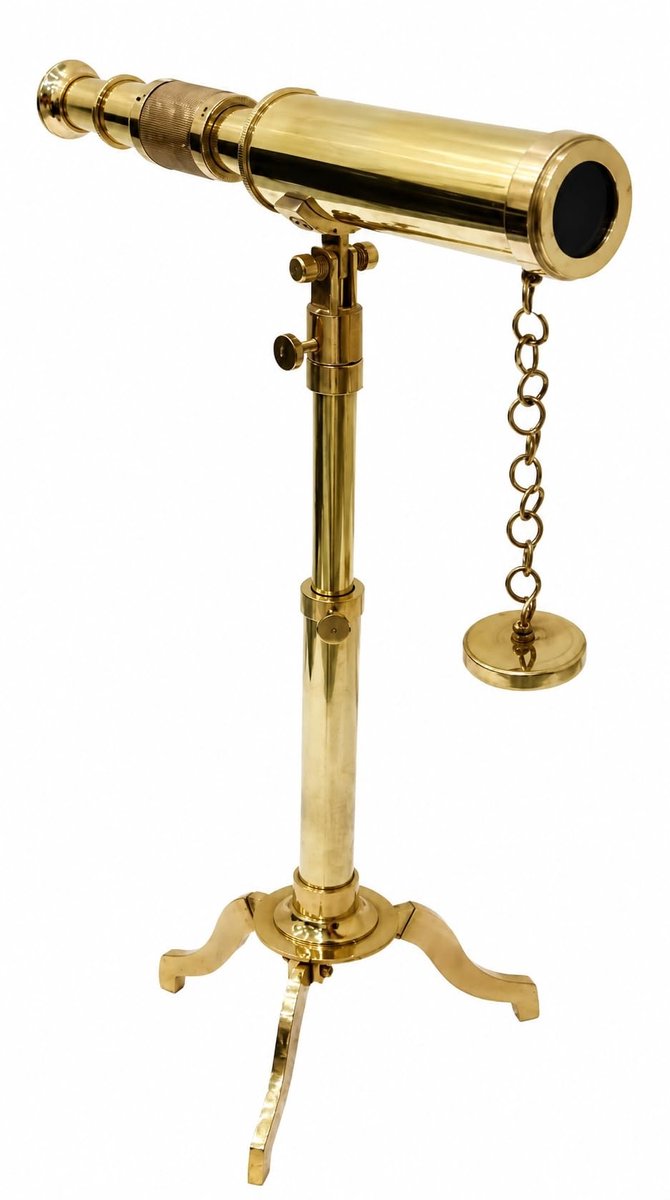 Omgoods - Vintage Messing Telescope op Tripod - Antiek Nautisch Decor