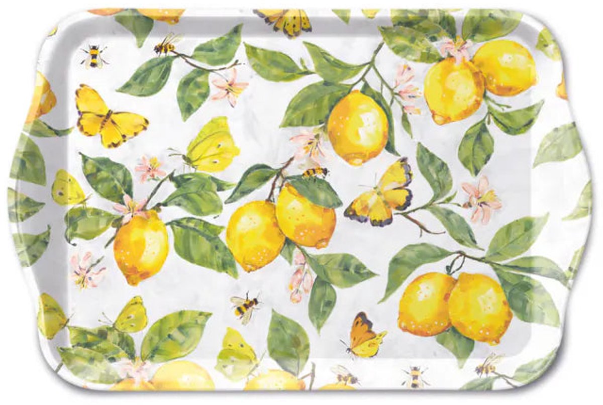 Ambiente Traytje Fresh lemons white 13x21cm