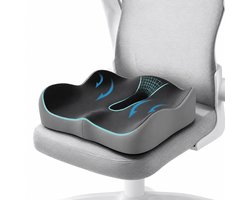 zitkussen - ergonomisch zitkussen - zitkussen orthopedisch - stoelkussen - zitkussen auto - zitkussen traagschuim - zitkussen stuitje - zitkussen met uitsparing - comfortabel zitkussen - kantoor accessoires.