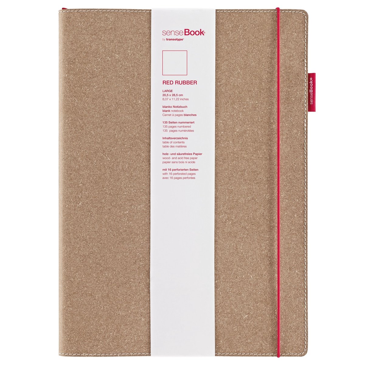 Omgoods - SenseBook - Grote A4 Lege Notitieboek met Elegante Rode Leren Cover