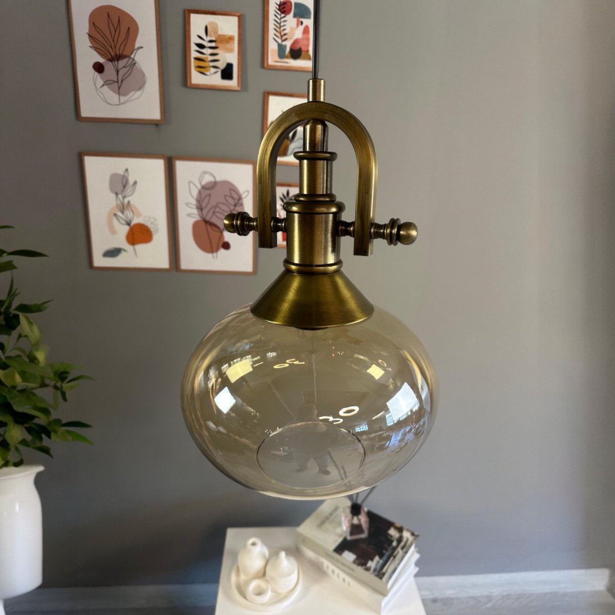 Bamyum Solvia hanglamp, industriële Modern stijl, Ø20 cm, marineblauw metalen lamp